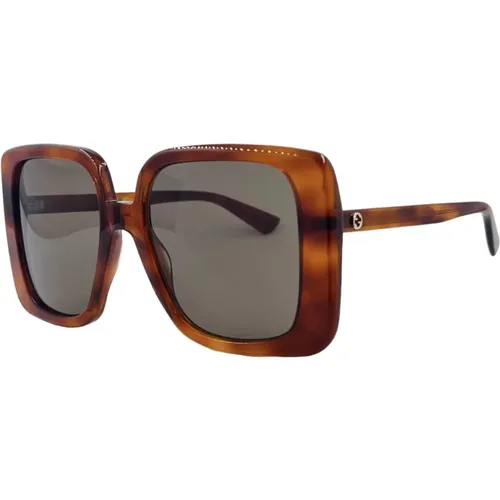 Square Havana Sunglasses , female, Sizes: ONE SIZE - Gucci - Modalova