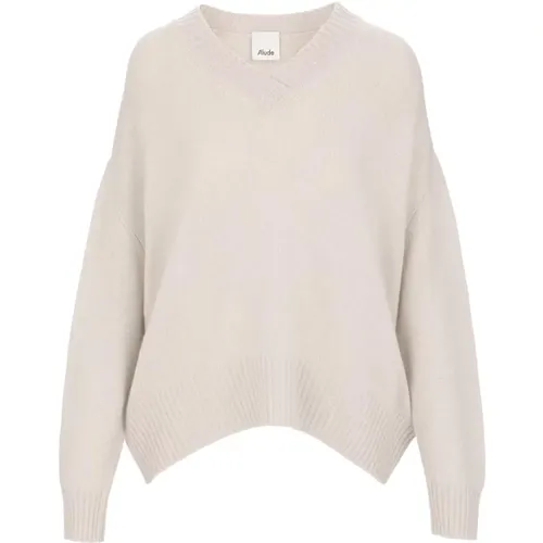 V-Neck Sweater , female, Sizes: L - allude - Modalova
