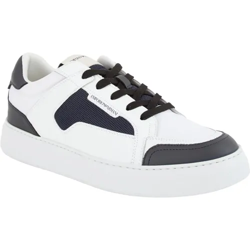 SNK Mfa+Nylon Smooty Bianco Sneakers , Herren, Größe: 43 EU - Emporio Armani - Modalova