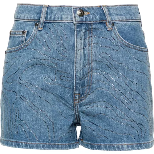 Blaue Denim-Shorts mit Gürtelschlaufen , Damen, Größe: W26 - ROTATE Birger Christensen - Modalova