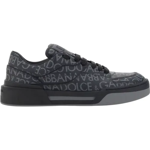 Schwarze Sneakers Aw22 Leder Gummisohle , Herren, Größe: 39 1/2 EU - Dolce & Gabbana - Modalova