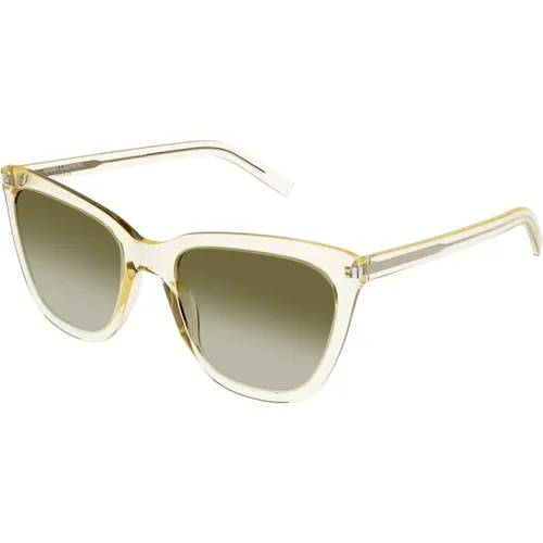 Transparent Yellow/Brown Shaded Sunglasses SL 548 Slim , female, Sizes: 55 MM - Saint Laurent - Modalova