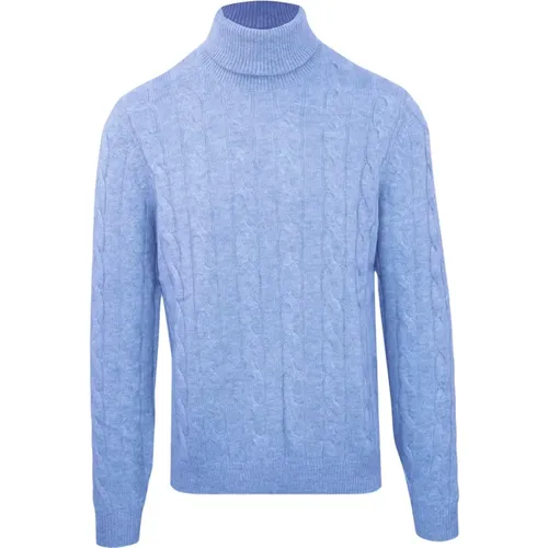 Kaschmirwolle Rollkragenpullover Herren Einfarbig , Herren, Größe: 2XL - Malo - Modalova