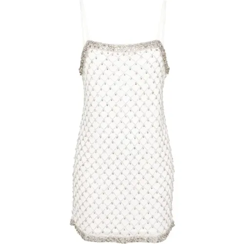 Crystal Embellished Mesh Dress , female, Sizes: XS, M - pinko - Modalova