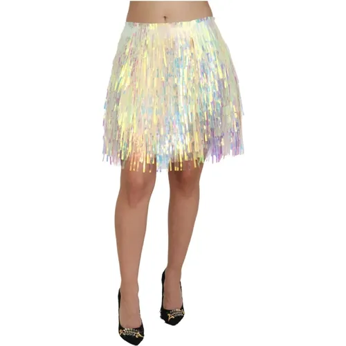 Gorgeous Fringe Mini Skirt , female, Sizes: L - Dolce & Gabbana - Modalova