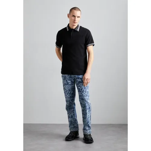 Schwarzes Monogramm Poloshirt , Herren, Größe: L - Versace Jeans Couture - Modalova