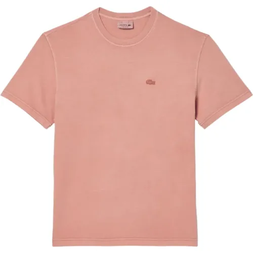 Rosa T-Shirt mit Einzigartigem Stil , Herren, Größe: XS - Lacoste - Modalova
