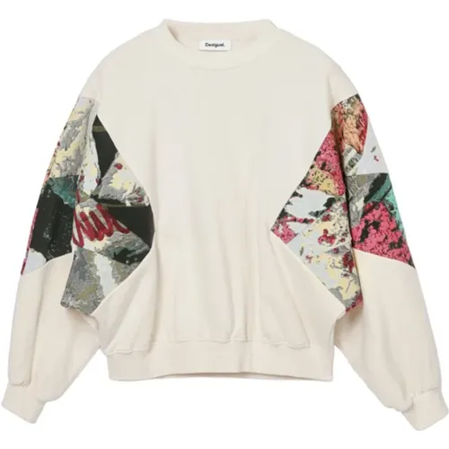 Blumenmuster Sweatshirt , Damen, Größe: M - Desigual - Modalova