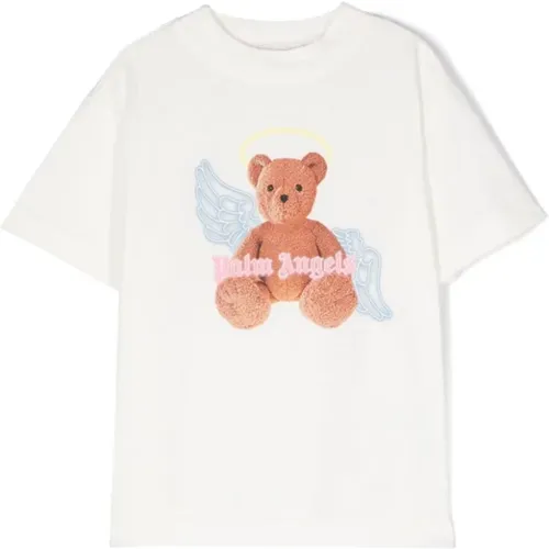 Bear Angel Graphic Tee , unisex, Sizes: 12 Y, 10 Y - Palm Angels - Modalova