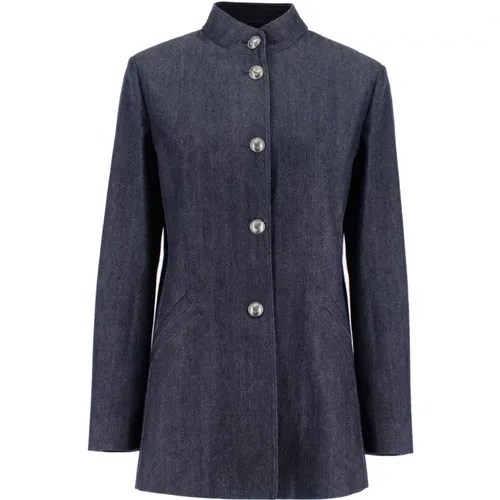 Lange Jacke aus hochwertiger japanischer Baumwolle und Kaschmir-Denim - Loro Piana - Modalova