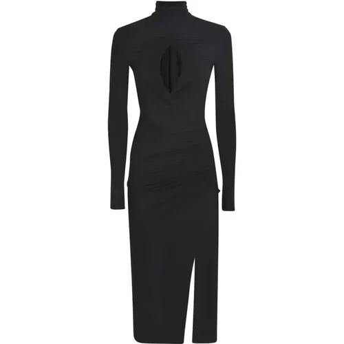 Schwarzes Midi-Kleid mit Cut-Outs - pinko - Modalova