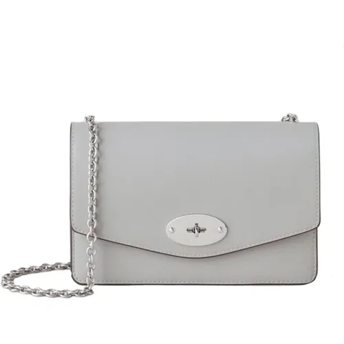 Small Darley Pale Grey Leather Bag , female, Sizes: ONE SIZE - Mulberry - Modalova
