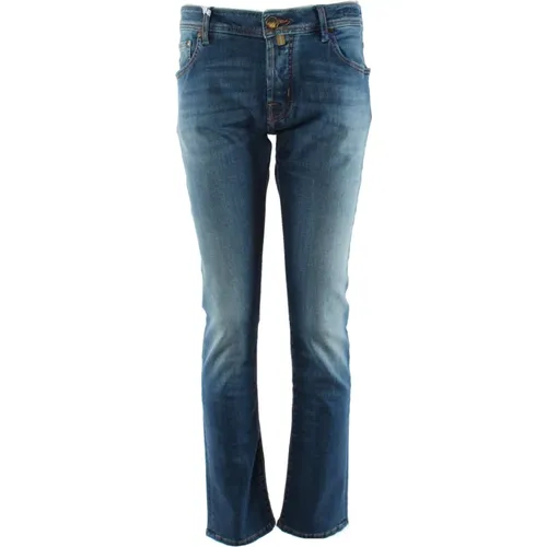 Slim Fit Blaue Jeans , Herren, Größe: W35 - Jacob Cohën - Modalova