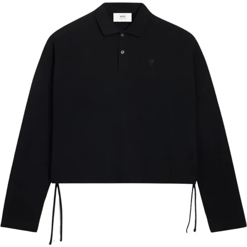 Cropped Cotton Polo , male, Sizes: L - Ami Paris - Modalova