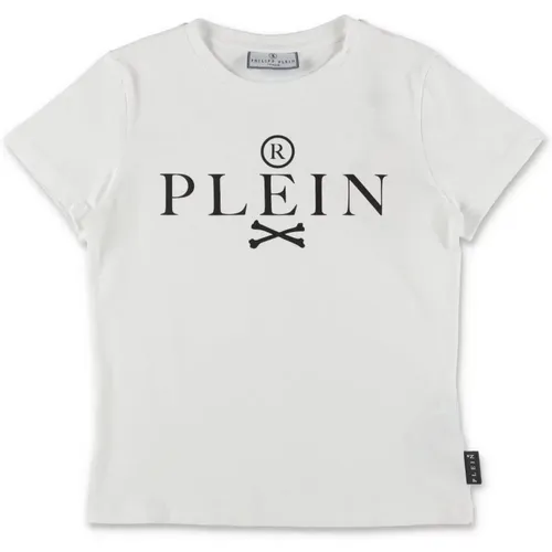 Weiße Baumwoll-Jersey-Jungen-T-Shirt - Philipp Plein - Modalova