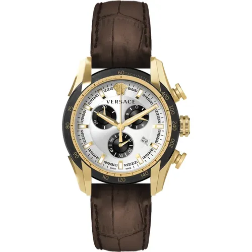 V-Ray Chronograph Lederarmband Uhr - Versace - Modalova