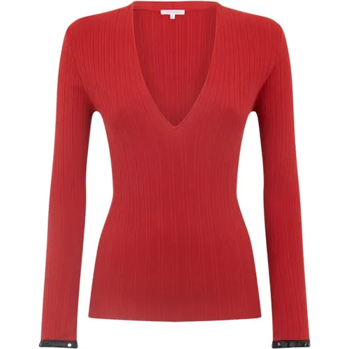 Ribbed Sweater V-Neck Long Sleeve , female, Sizes: S, M - PATRIZIA PEPE - Modalova