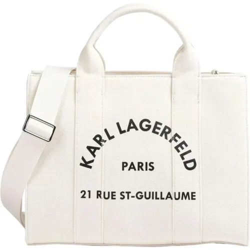 Quadratische Tote Tasche mit Logo-Druck - Karl Lagerfeld - Modalova