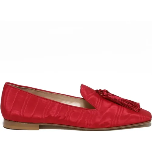 Rote Moirè Loafer Schuhe , Damen, Größe: 36 EU - Prosperine - Modalova