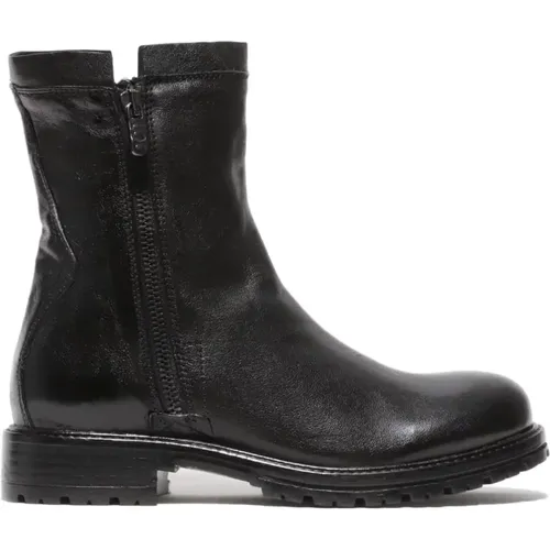 Stylish Leather Ankle Boots , female, Sizes: 4 1/2 UK, 8 UK, 3 1/2 UK, 4 UK, 5 UK - Hundred100 - Modalova