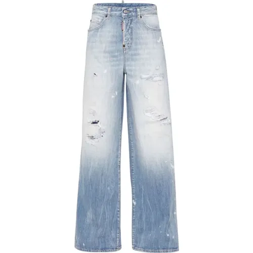 Denim Wide Leg Jeans , female, Sizes: 4XS, XS, 3XS - Dsquared2 - Modalova