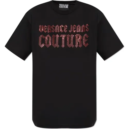 T-Shirt mit Logo , Herren, Größe: S - Versace Jeans Couture - Modalova