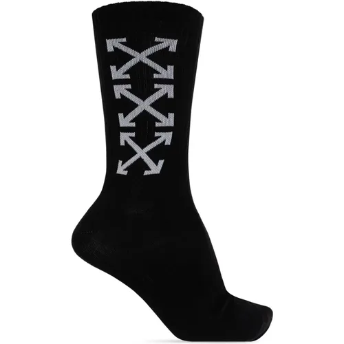 Socken mit Logo , Herren, Größe: M - Off White - Modalova