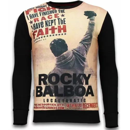 Rocky Balboa-Glaube - digitaler Rhinestone-Pullover , Herren, Größe: S - Local Fanatic - Modalova