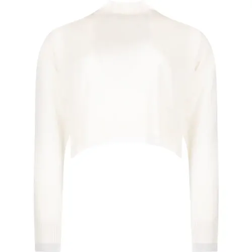 Weißer Rollkragen-Cashmere-Pullover mit Metallic-Detail , Damen, Größe: S - pinko - Modalova