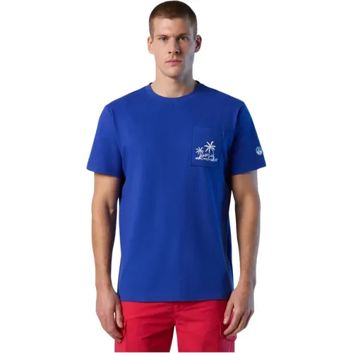T-Shirt mit Palmenmuster , Herren, Größe: S - North Sails - Modalova