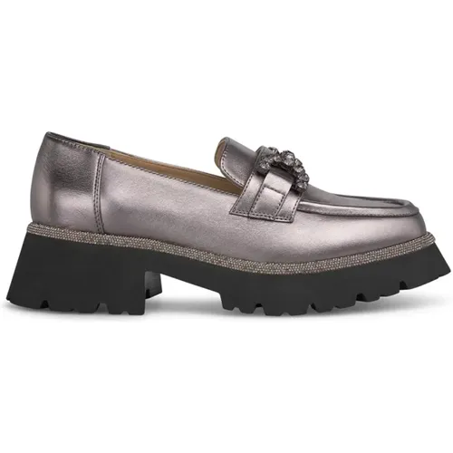 Platform loafer with rhinestones , female, Sizes: 3 UK, 8 UK, 6 UK, 4 UK, 7 UK, 5 UK - Alma en Pena - Modalova