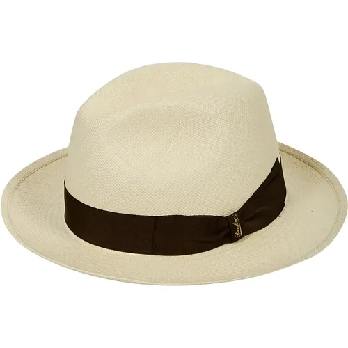 Mens Accessories Hats Caps White Ss23 , male, Sizes: 58 CM - Borsalino - Modalova