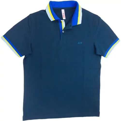Multi-Stripe Cotton Polo Shirt A32123 , Herren, Größe: S - Sun68 - Modalova