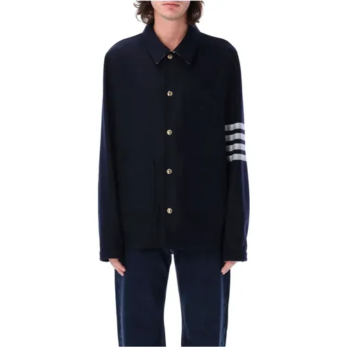 Navy Utility Patch Pocket Jacket , male, Sizes: M - Thom Browne - Modalova