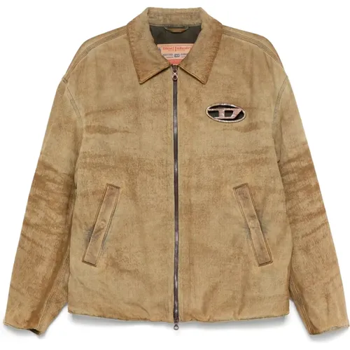 Braune Gepolsterte Jacke im Vintage-Stil - Diesel - Modalova