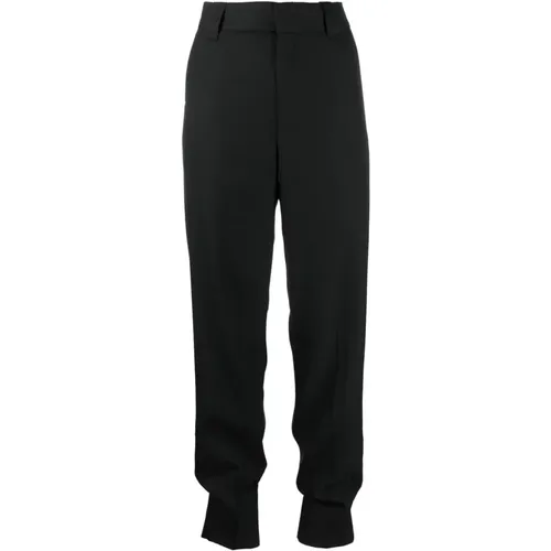 Formal Trousers with High Cuff , female, Sizes: L, S - Ganni - Modalova