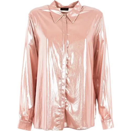 Metallic Pearl Rose Shirt Outlet Price , female, Sizes: L, S, M - Liu Jo - Modalova