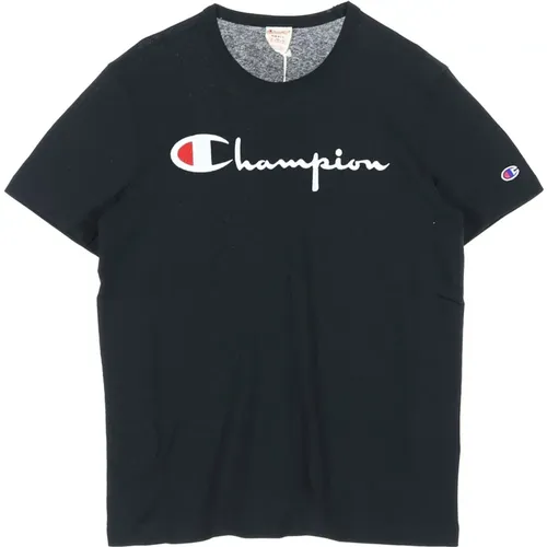 Schwarzes Crewneck Tee Shirt , Herren, Größe: L - Champion - Modalova