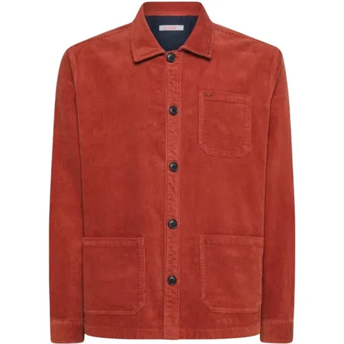 Corduroy Overshirt with Logo Embroidery , male, Sizes: M - Sun68 - Modalova