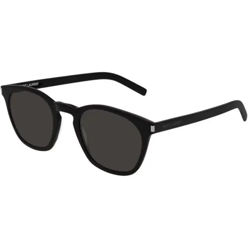 Schwarze Sonnenbrille mit schwarzen Gläsern , Herren, Größe: 49 MM - Saint Laurent - Modalova