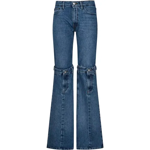 Blaue Mid-Rise Denim Jeans,Offene Knie Jeans - Coperni - Modalova