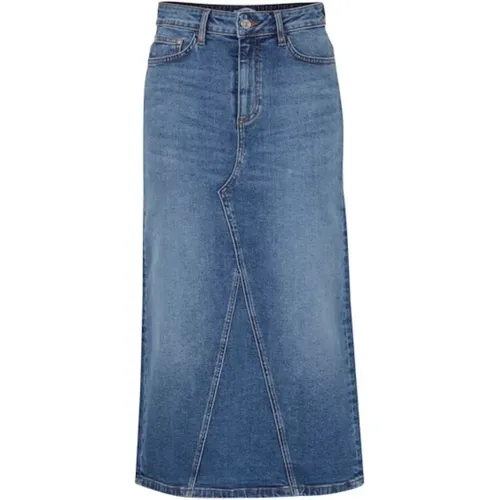 Denim Midi Skirt , female, Sizes: M, L - b.Young - Modalova