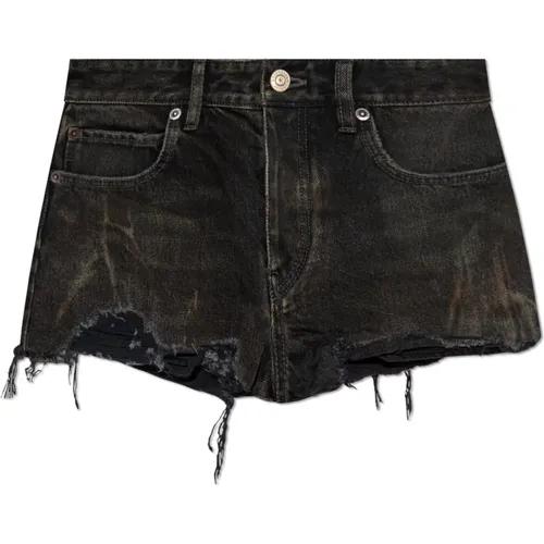 Vintage effect denim shorts , female, Sizes: W26, W25, W27 - Balenciaga - Modalova