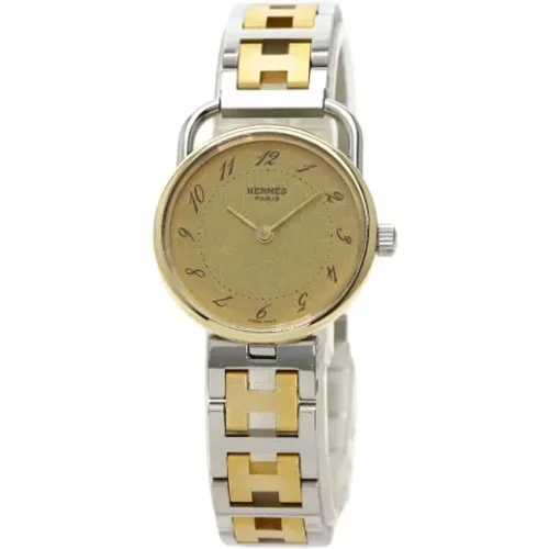 Pre-owned stainless steel gold Hermès watch , female, Sizes: ONE SIZE - Hermès Vintage - Modalova