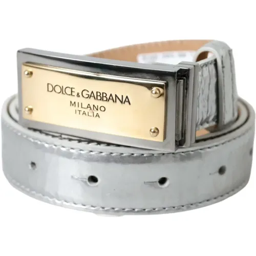 Metall-Logo-Schnalle Ledergürtel - Dolce & Gabbana - Modalova