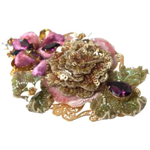 Kristall Blumen Haarspange - Dolce & Gabbana - Modalova