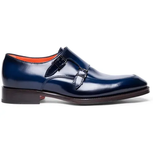 Herren Leder Doppelmonk Schuh - Santoni - Modalova