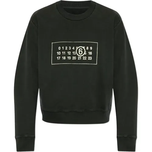 Sweatshirt mit Logo , Damen, Größe: S - MM6 Maison Margiela - Modalova