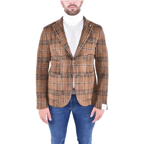 Single-Breasted Jersey Tailored Jacket , male, Sizes: M, L, XL, 2XL - L.b.m. 1911 - Modalova