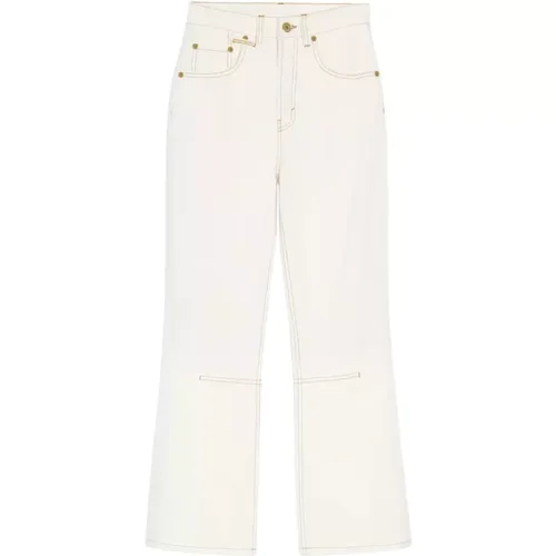 Cremefarbene Flared Jeans Hohe Taille , Damen, Größe: W27 - Jacquemus - Modalova